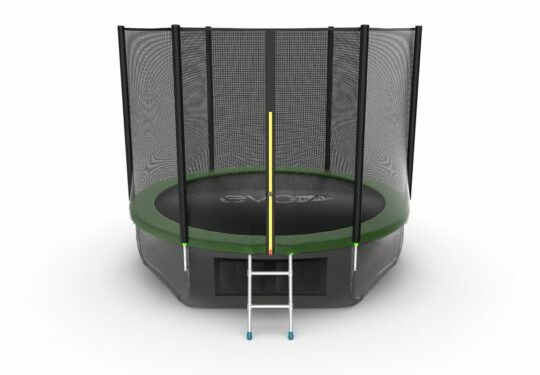 Фото 48 - EVO JUMP External 10ft (Green) + Lower net. Батут с внешней сеткой и лестницей, диаметр 10ft (зеленый) + нижняя сеть.