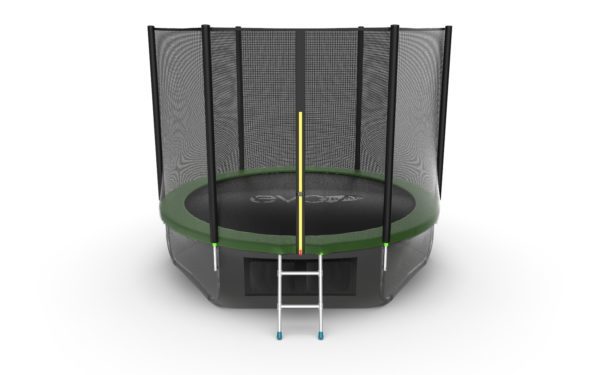 Фото 1 - EVO JUMP External 10ft (Green) + Lower net. Батут с внешней сеткой и лестницей, диаметр 10ft (зеленый) + нижняя сеть.