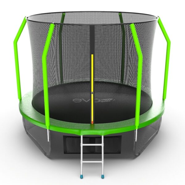 Фото 1 - EVO JUMP Cosmo 10ft (Green) + Lower net. Батут с внутренней сеткой и лестницей, диаметр 10ft (зеленый) + нижняя сеть.