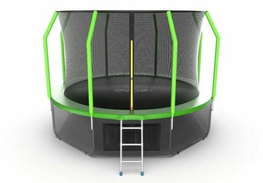 Фото 35 - EVO JUMP Cosmo 12ft (Green) + Lower net. Батут с внутренней сеткой и лестницей, диаметр 12ft (зеленый) + нижняя сеть.